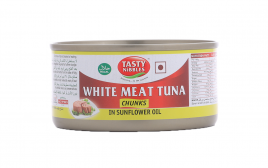Tasty Nibbles White Meat Tuna Chunks In Sunflower Oil  Tin  185 grams